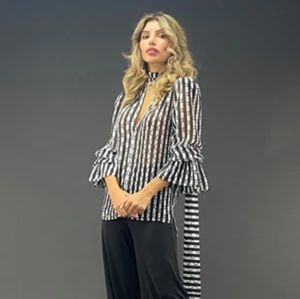 VKY & CO Chiffon Scarf Blouse Size Small